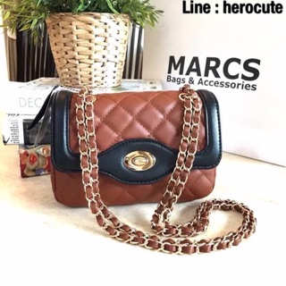 MARCS MINI QUILTED CHAIN SHOULDER BAG WITH DETAILS ของแท้ ราคาถูก