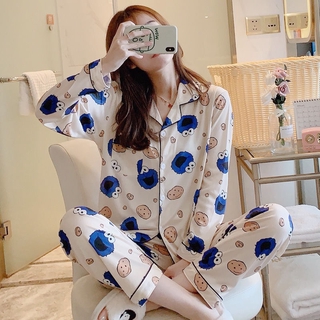 Women Pyjamas Long Sleeve Cute Christmas Mickey Printing Sleepwear