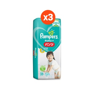 โปรโมชั่น : Pampers แพมเพิร์ส Baby Dry Tape  Pants ผ้าอ้อม แบบกางเกง ไซส์ M L XL สำหรับ ดชและดญ แพ็ค 3