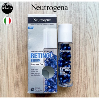 Neutrogena® Rapid Wrinkle Repair Retinol Serum Fragrance Free 30 Serum Capsules นูโทรจีนา เซรั่ม แคปซูล เรตินอล