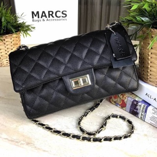 *  ReStock BEST SELLER! พร้อมส่งความสวย..ดีไซน์ยอดนิยม! MARCS WOMAN QUILTED CHAIN SHOULD BAG กระเป๋าสะพายหนังคาเวียร์