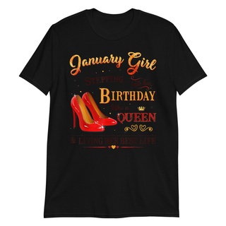 เสื้อยืดสีขาวเสื้อยืด แบบนิ่ม ระบายอากาศได้ดี พิมพ์ลาย Geek Crew Neck Minimalism January Girl Stepping Into Her Birthday