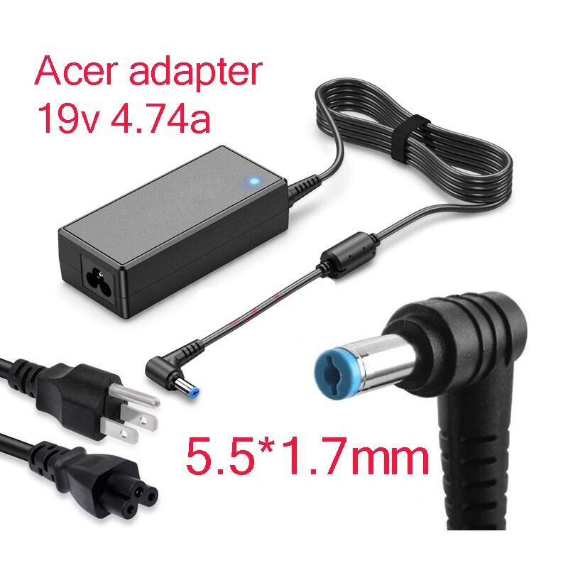 Acer Travelmate adapter 19v 4.7a 5.5*1.7mm 611TXCi 611TXV 612TXC 612TXCi 612TXV 613TXC 613TXV 614TXV