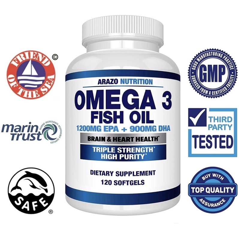 พร้อมส่ง โอเมก้า3แบบเข้มข้น3เท่า Omega 3 Fish Oil 4,080mg - High EPA 1200mg + DHA 900mg Triple Strength