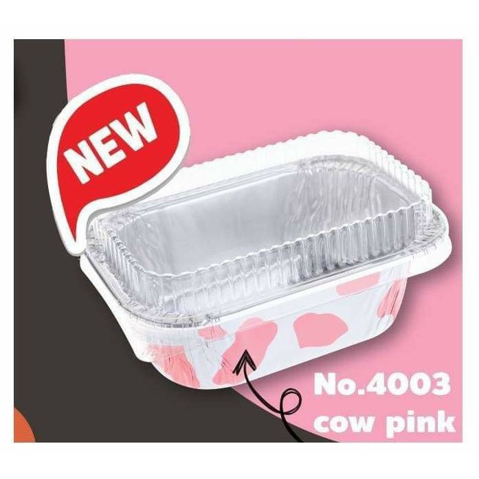 ถ้วยฟอยล์ ฟอยล์ 4003 ลายวัวชมพู ( 10 ชุดต่อแพค) ปริมาตรบรรจุ 100 มิลลิลิตร วัวชมพู