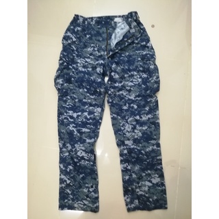 03USNAVYกางเกงทหาร ขนาดM- L เอว 31-35นิ้วTROUSER WORKING NAVY DIGITAL ลายพรางดิจิตอลน้ำเงินผ้า50/50