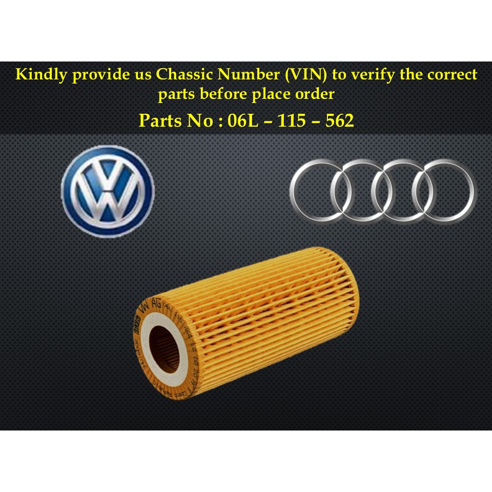 Audi - A3 A4 A5 TT / Volkswagen - Beetle Golf Jetta Passat กรองน้ํามัน 06L-115-562