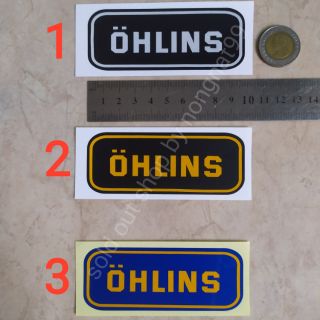 1 สติ๊กเกอร์แต่งรถ OHLINS 3.7x9.8cm. งานตัดแปะ