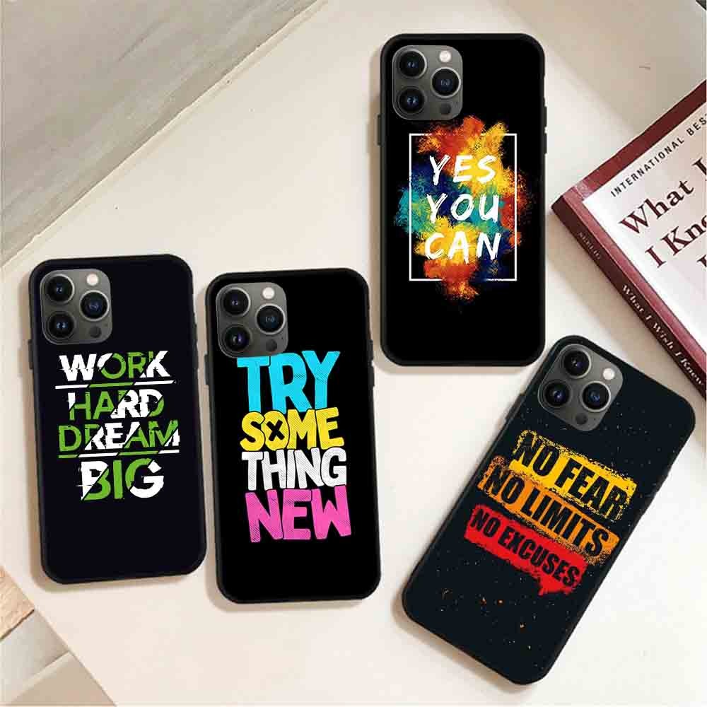 Frosted พิมพ์กรณี iP Text Series สําหรับ iP 12 Mini / iP 12 / iP 12 Pro / iP 12 Pro Max กลับกรณี