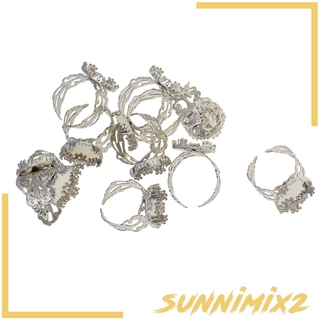 ( Sunnimix2 ) ฐานแหวนเครื่องประดับแบบปรับได้ 10 ชิ้น