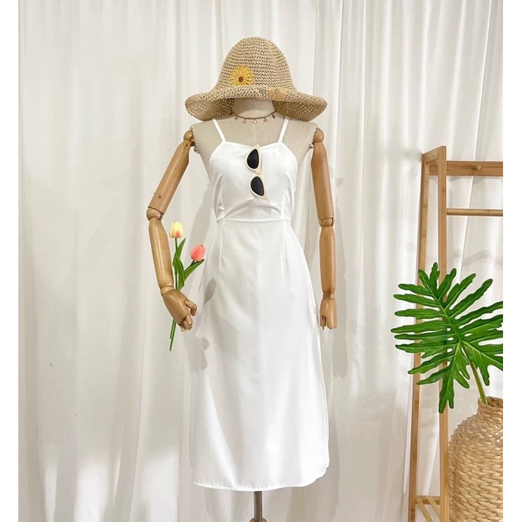 ❤️ DD123 เดรสสายไขว้ ผ้าไหมอิตาลี