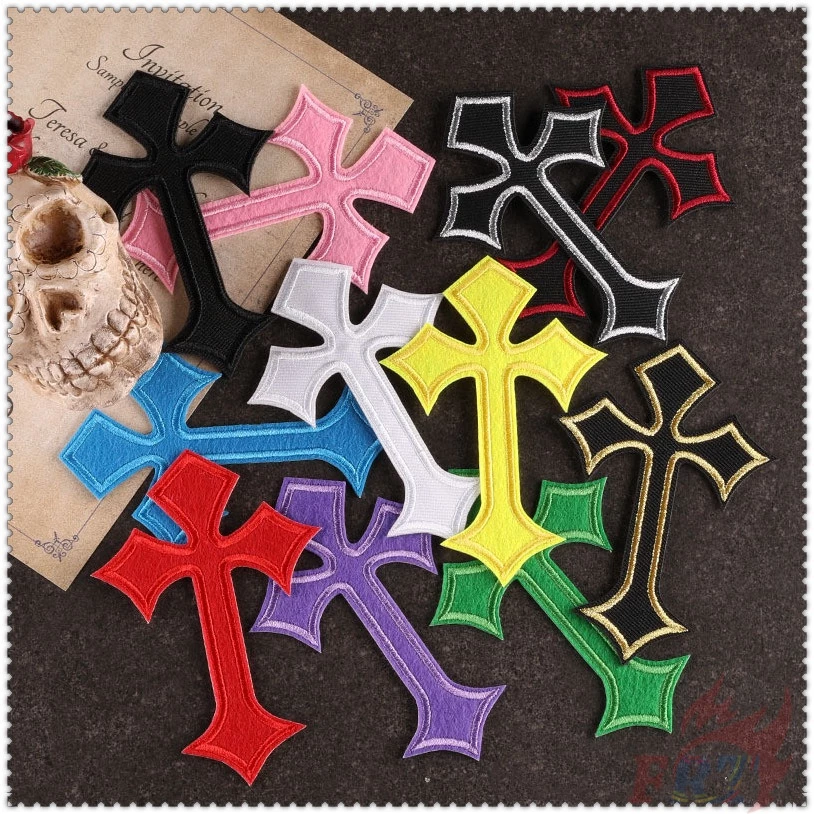❀ Cross สีสันสดใส (26 สี)แผ่นแปะรีด ❀ 1 ชิ้น Diy เย็บบนเหล็กบนแพทช์ป้าย