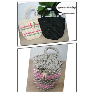 🌺🍂กระเป๋าถือ🌺ทำมือ ถักด้วยเชือกร่ม 🌸สินค้าพร้อมส่ง🌸Rope handbag 🌺