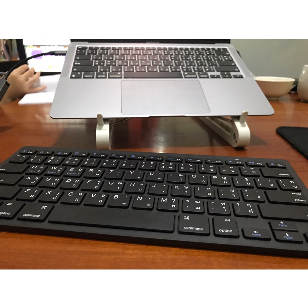 คีย์บอร์ดบลูทูธไร้สาย Bluetooth keyboard wireless Ultra Slim รุ่น bk3001 แป้นพิมพ์ภาษาไทย/อังฤกษ.
