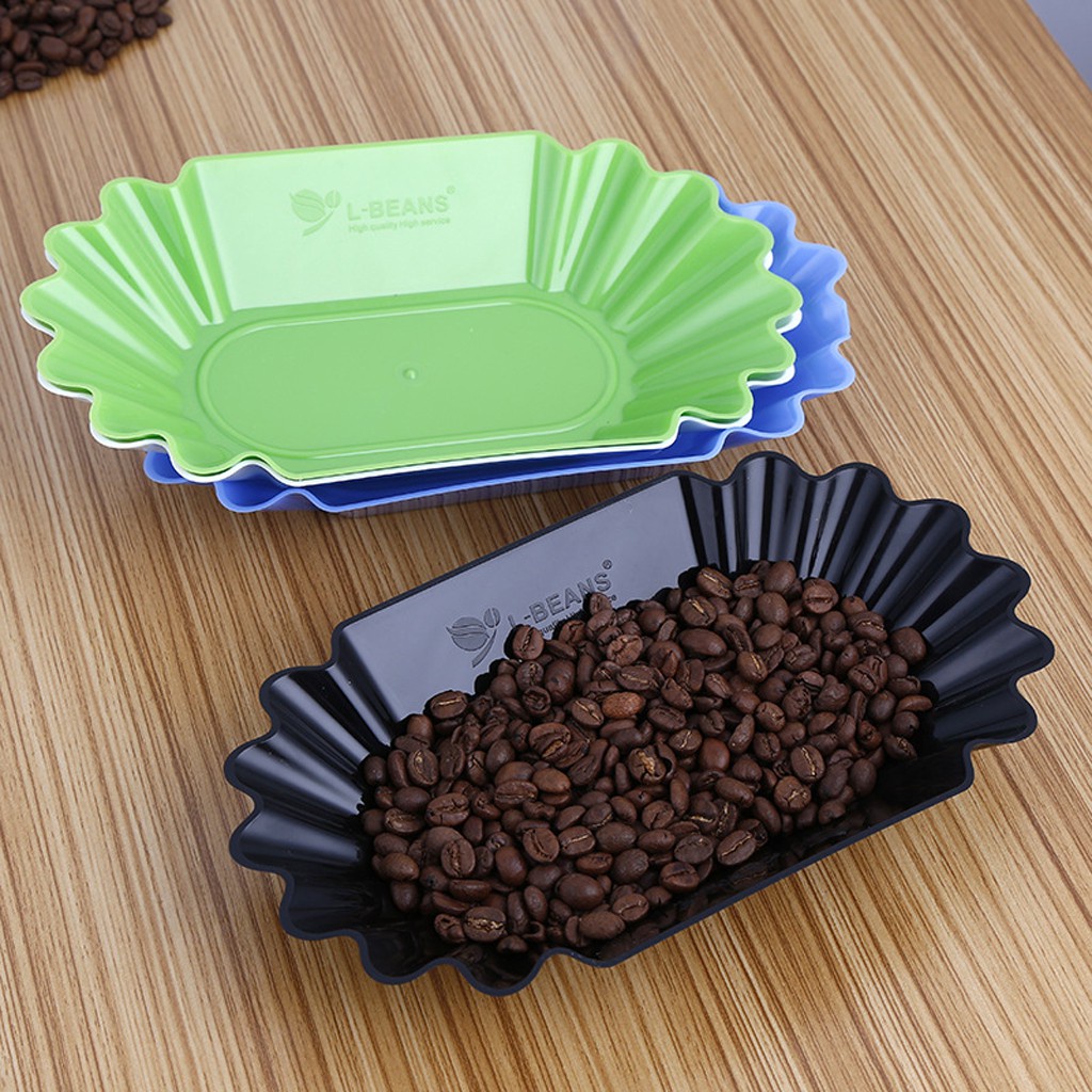 [DOLITY2] ถาดใส่ตัวอย่างเมล็ดกาแฟ ทรงวงรี ใช้ซ้ําได้ 4 สี