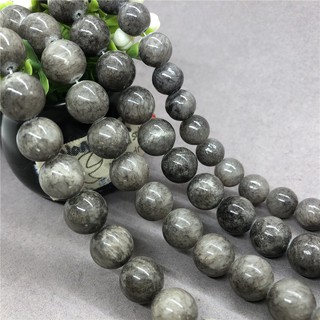 Yellow Jade Jasper Grey Beads เหลืองหยกลูกปัดสีเทา 6-12mm มิลลิเมตรรอบธรรมชาติหลวมหิน Diy สำหรับเครื่องประดับสร้อยข้อมือ