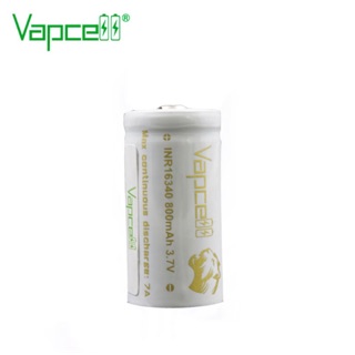 ถ่านชาร์จ Vapcell INR16340 800mAh 3.7V 7A ของแท้ 1 ก้อน