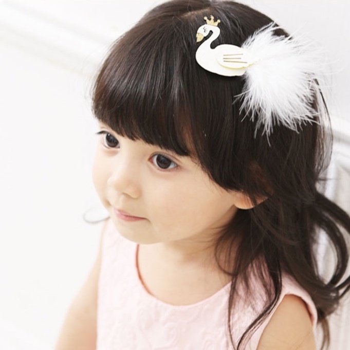 กิ๊ฟติดผมเด็ก ฟลามิงโกสีขาว กิ๊บ กิ๊บเด็ก กิ๊บติดผม