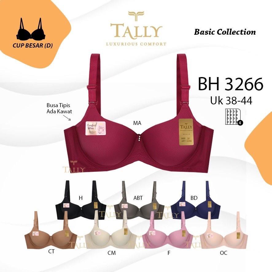 SALLY BRA BH JUMBO 3266 พร้อมถ้วยลวดโฟม THIN D SIZE 38 40 42 44