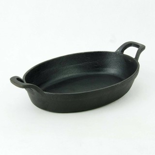 CAST IRON กระทะเหล็กหล่อทรงรี 2 หู ขนาด 24 CM. CAST IRON / MS-24