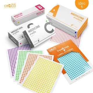 CROCO สติ๊กเกอร์สีธรรมดา วงกลม สีเขียว