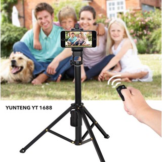 Yunteng 1688ขาตั้งกล้องขนาดเล็ก3 in 1ถ่ายภาพตนเองmonopodโทรศัพท์selfieติดบลูทูธตัวจับเวลาขั้ว