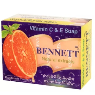 (ก้อน 130 g) Bennett Vitamin C &amp; E สบู่เบนเนท วิตามิน &amp; ซี สีส้ม