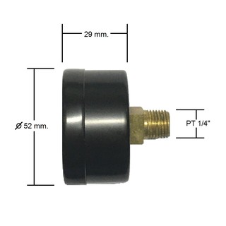 เกจวัดแรงดัน 2" WEGA pressure gauge เหล็ก ขนาดหน้าปัด 2 นิ้ว เกลียว 1/4" ออกด้านหลัง