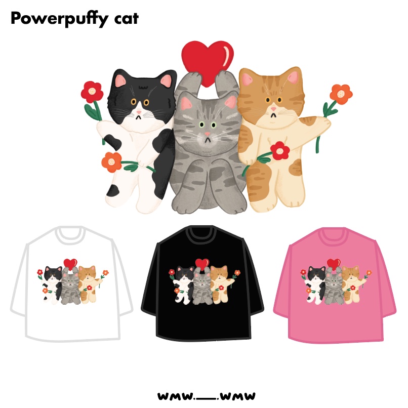 Powerpuffy cat T-shirt