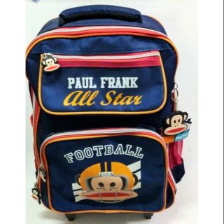 มือ1  ** สีด้านบนซีดเล็กน้อยตามภาพ,กระเป๋าล้อลาก Paul frank All Stars Football ของแท้  ของใหม่ มีป้าย