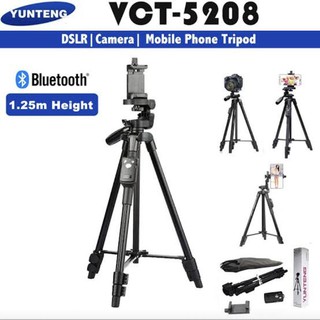 พร้อมส่ง ของแท้💯❗ ขาตั้งกล้อง มือถือ Yunteng VCT-5208 TRIPOD มีรีโมทบลูทูธ ขาตั้งมือถือ พกพาได้