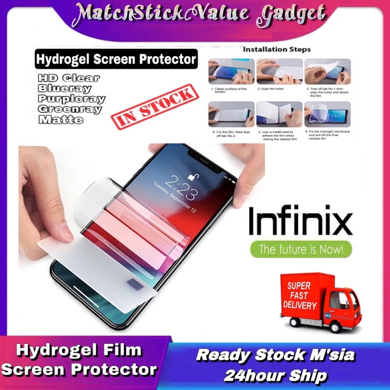 Infinix S4, Hot 7 Pro, Hot 7, Zero 6 Pro, Zero 6, Smart 2 HD Hydrogel Screen Protector