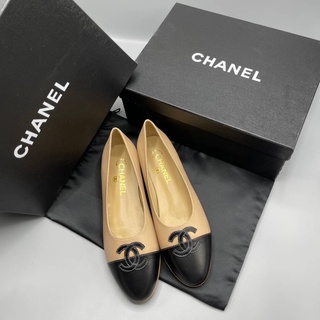 NEW CHANEL WITH LOGO SIGNATURE BALLERINAS FLAT SHOES