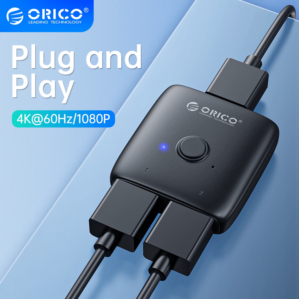 ORICO HDMI-เข้ากันได้กับ Splitter 4K*2K 60HZ KVM Switcher Bi-Direction 1x2/2x1 อะแดปเตอร์แปลงเสียง