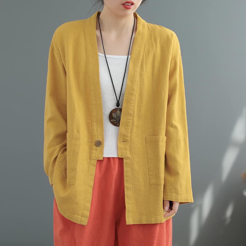 เสื้อคลุมผ้าฝ้ายพื้นเมือง สีพื้น อก 40- 52 นิ้ว สาวไซส์ใหญ่ สาวพลัสไซส์
