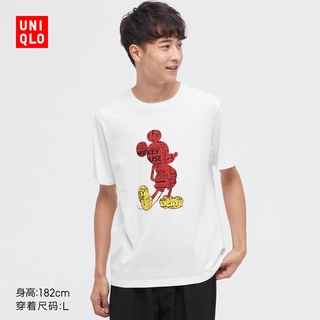 เสื้อยืดที่คุณต้องการใหม่ Uniqlo เสื้อยืดแขนสั้น พิมพ์ลาย Mickey STANDS สําหรับผู้ชาย ผู้หญิง (มิกกี้) 447177ขนาดเต็มS-5