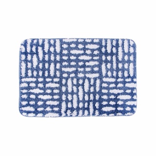 พรมเช็ดเท้า Kassa Home BC091 สีขาว-น้ำเงิน ขนาด 40 x 60 ซม.  พรมเช็ดเท้า  Doormat Kassa Home BC091 white-blue size 40 x