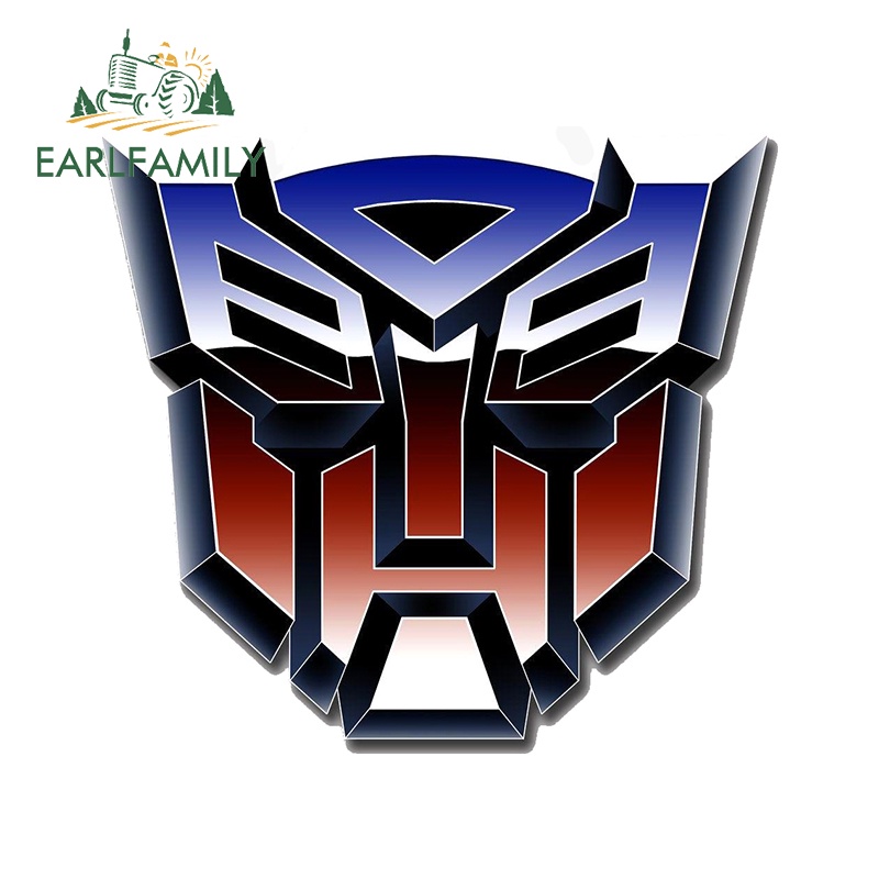 EARLFAMILY 13 ซม.เหมาะสําหรับ Transformers โลโก้รถสติกเกอร์กันชนรถจักรยานยนต์ Windows กระจกตกแต่งรถจัดแต่งทรงผม Decals