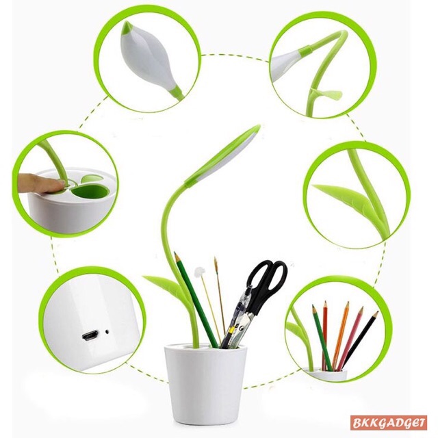 โคมไฟต้นไม้อเนกประสงค์ LED Sapling pen holder desk lamp Shopee Thailand