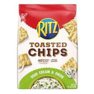 Ritz Toasted Chips - Sour Cream &amp; Onion 230gm  ริทซ์ขนมปังกรอบ - ซาวครีมและหัวหอม 230gm