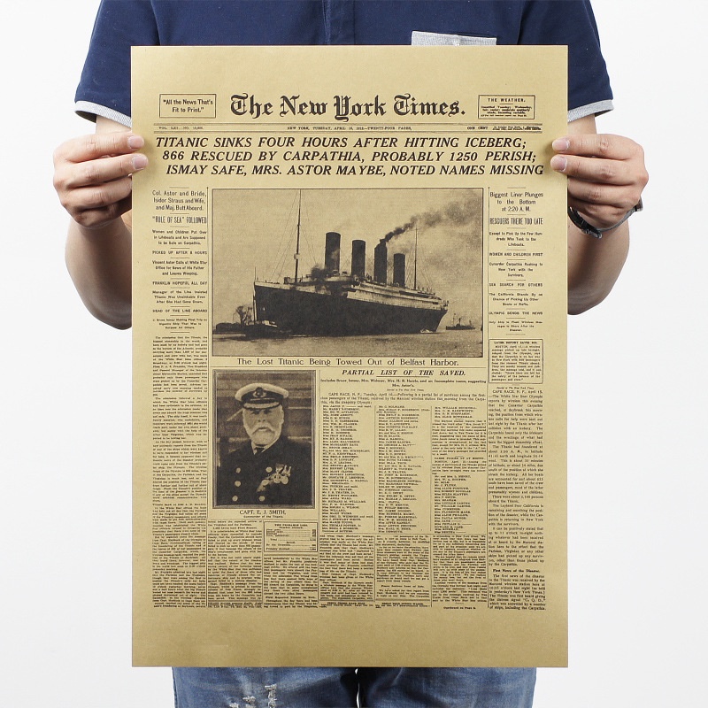 หนังสือพิมพ์ตกแต่งบาร์ New York Times/Historical Moments/Psoriasis Old ขนาด 51X36 ซม.