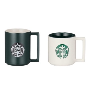 🎀【พร้อมส่ง】 2022 แก้วสตาร์บัคส์เกาหลี Starbucks Korea Green 473ml/ 16oz  Cream 355ml/ 12oz siren squre mug