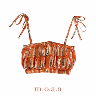 Mahal Crop Top in Papaya | Moaa Collection