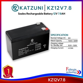 แบตเตอรี่ KADZUNI รุ่น KZ12V7.8 Seales Rechargeable Battery 12V 7.8AH รับประกันศูนย์