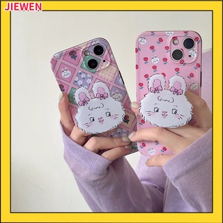 เคสโทรศัพท์มือถือ ซิลิโคน ลายดอกไม้ กระต่าย เคสกันกระแทก Compatible for iPhone X Xs 11 12 13 Pro Max 7 8Plus เคสไอโฟน 7plus