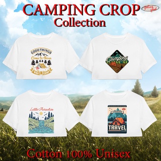 CAMPING CROP  เสื้อยืด ผ้าคอตตอน Cotton 100%