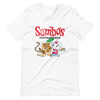 [S-5XL] เสื้อยืดแขนสั้น พิมพ์ลายแพนเค้ก Sambos สําหรับผู้ชาย และผู้หญิง ร้านอาหาร