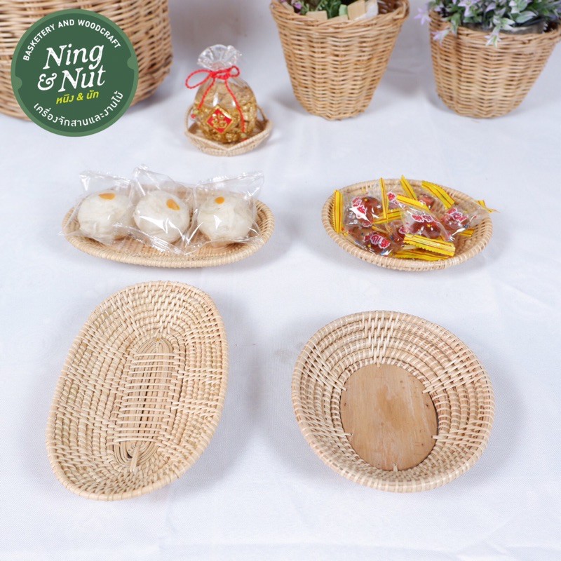 จานอาหารเบรคหวายอาหารว่างขนาดเล็กหวายแท้