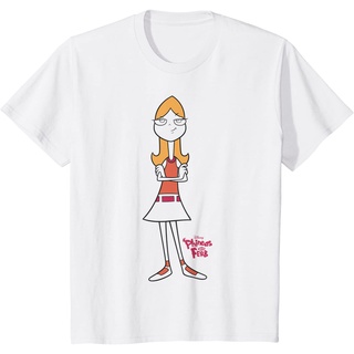 เสื้อยืดผ้าฝ้ายพรีเมี่ยม เสื้อยืด พิมพ์ลาย Disney Phineas And Ferb Candace Line Art สําหรับผู้ชาย