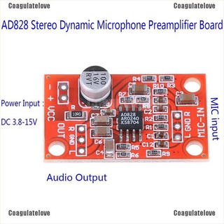 Coagulatelove.☪Ad828 บอร์ดขยายเสียงไมโครโฟนไดนามิก Dc 3.7V-15V